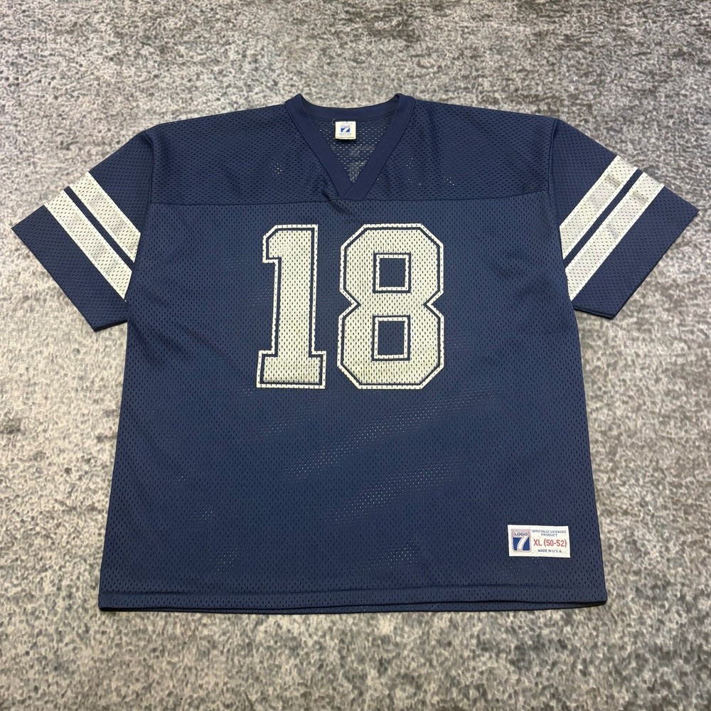 Vintage 90s Dallas Cowboys Bernie Kosar Jersey Logo 7 Mens XL #18 NFL Blue Home